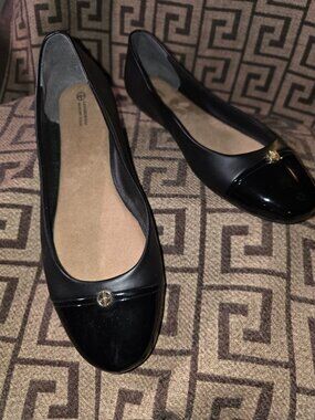Giani Bernini Black Patent Toe Ballet Flats 8